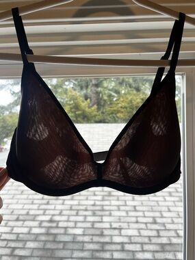 SKIMS Brown Sheer Mesh Bra